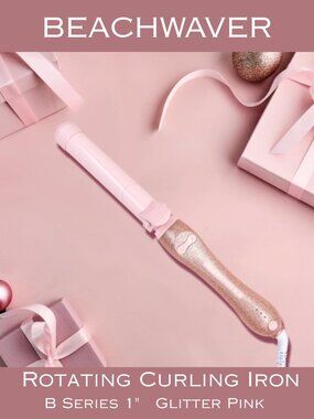 Beachwaver B1" Rotating Curling Iron - Glitter Pink Limited Edition